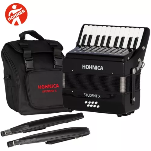 Hohner Hohnica Student X 22 Key Piano Accordion with Bag and Straps STUX