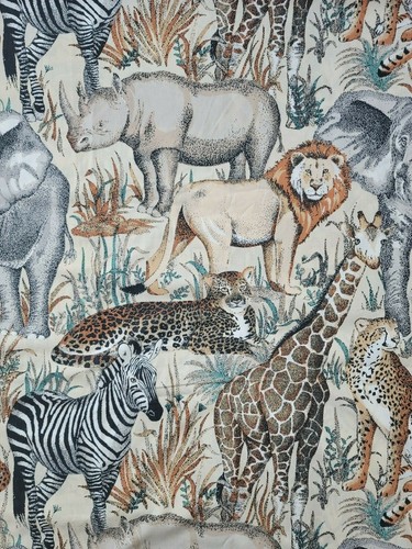 Vintage Federn Dschungeltiere komplettes flaches Blatt Giraffe Elefant Zebra Tiger 80x90 - Bild 5 von 7