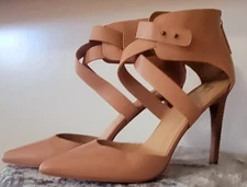 Joe’s Jeans Nude Leather Ankle Strap Heel