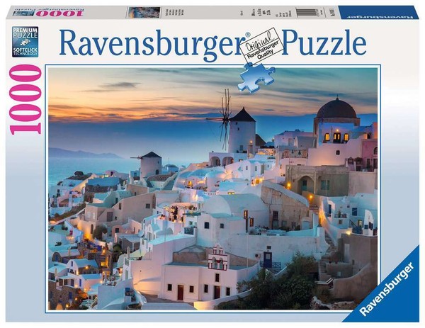 Ravensburger Puzzle -Abend üBer Santorini- 1000 Teile Griechenland # 19611-image