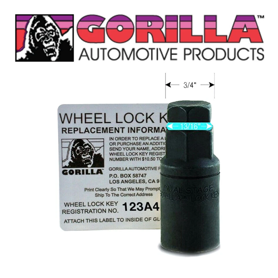 Gorilla The System 24 Cerraduras de Rueda Tuercas y Llave Cromo 14x1.5 Abultamiento Bellota Foto 3 de 4