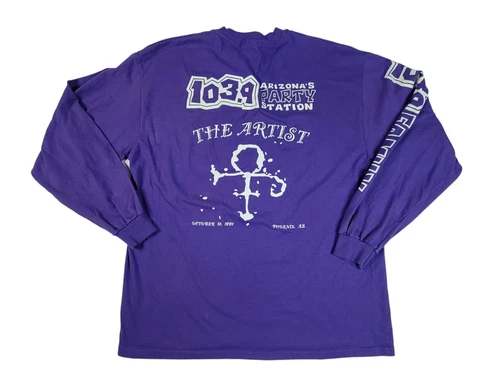 PRINCE Hanes Arizona Radio Promo Concert Tour tshirt LS Mens 1990s vintage concert t-shirt, vintage, size XL, single stitch, B+ condition