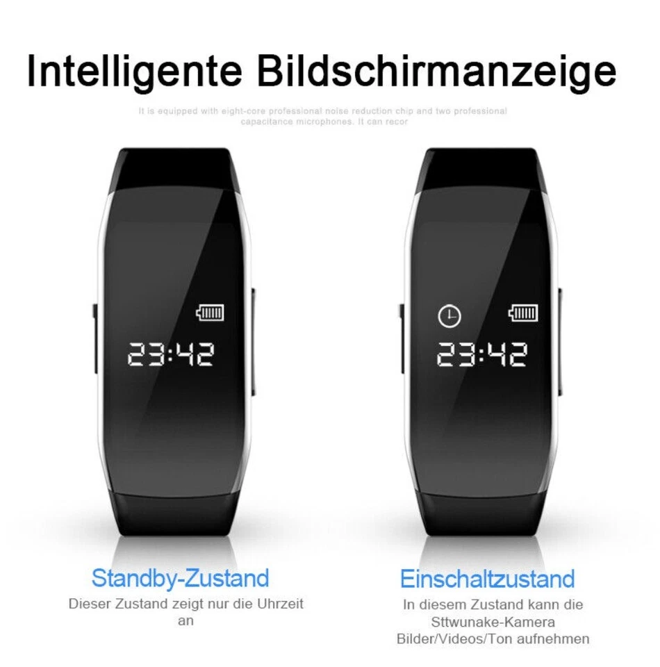 OctaCam Video Armbanduhr Full HD Mini Action Cam Sitzung Voicerecorder 32GB128GB - Bild 3 von 4