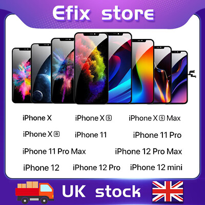 iPhone X XR XS Max 11 12 Pro Max Bildschirm Ersatz LCD 3D Touch Digitizer UK