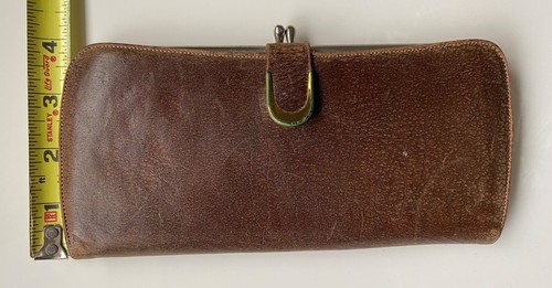 Vintage Baronet Cowhide Wallet Brown Leather Distressed From Wear - Picture 15 of 22