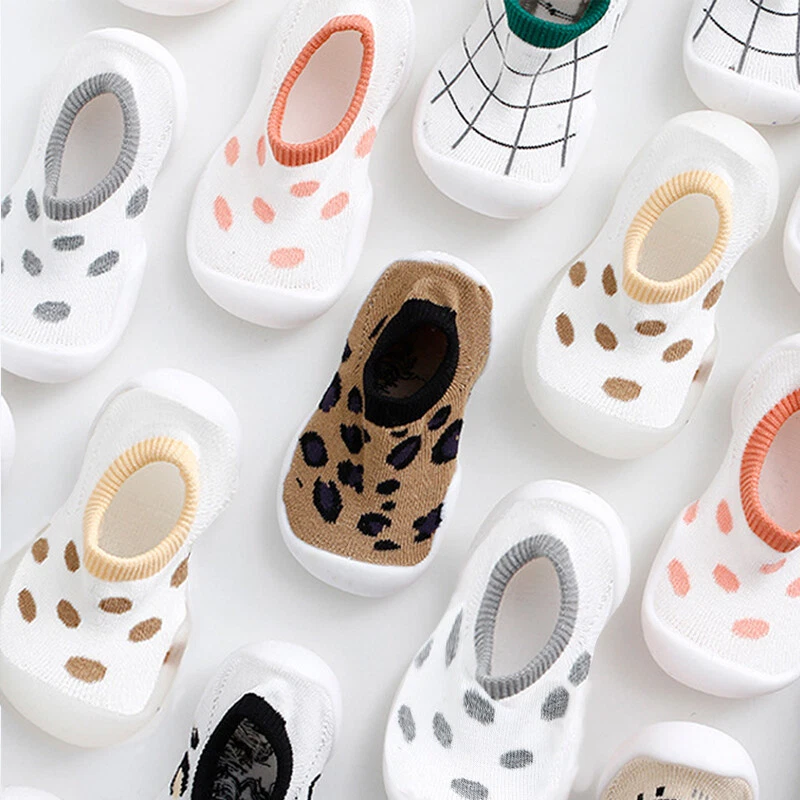 Niños Niñas Niños Pequeños Bebé Algodón Zapatos Zapatillas Calcetines Antideslizantes Talla EE. UU. Foto 2 de 4