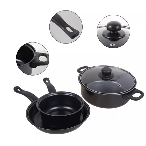 Topfset Induktion Antihaft Kochtopf Set|induktions Küche Töpfe Set Glasdeckel - Bild 6 von 12
