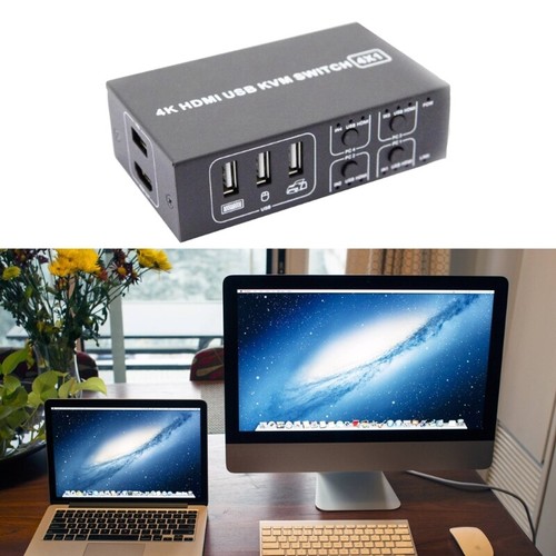 4 Port KVM Switcher Channel KVM Converter Switches Box 4 X1 Converter - Afbeelding 4 van 8