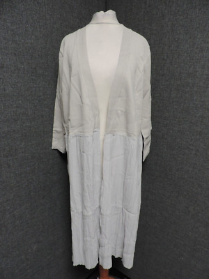 Lost Ink Maxi-Cardigan Plissee unten grau UK 14 UVP £48 LN029 GR. 12
