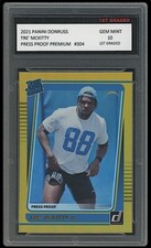Tre McKitty 2021 Panini Donruss Press Proof 1st Graded 10 Rated Rookie Card