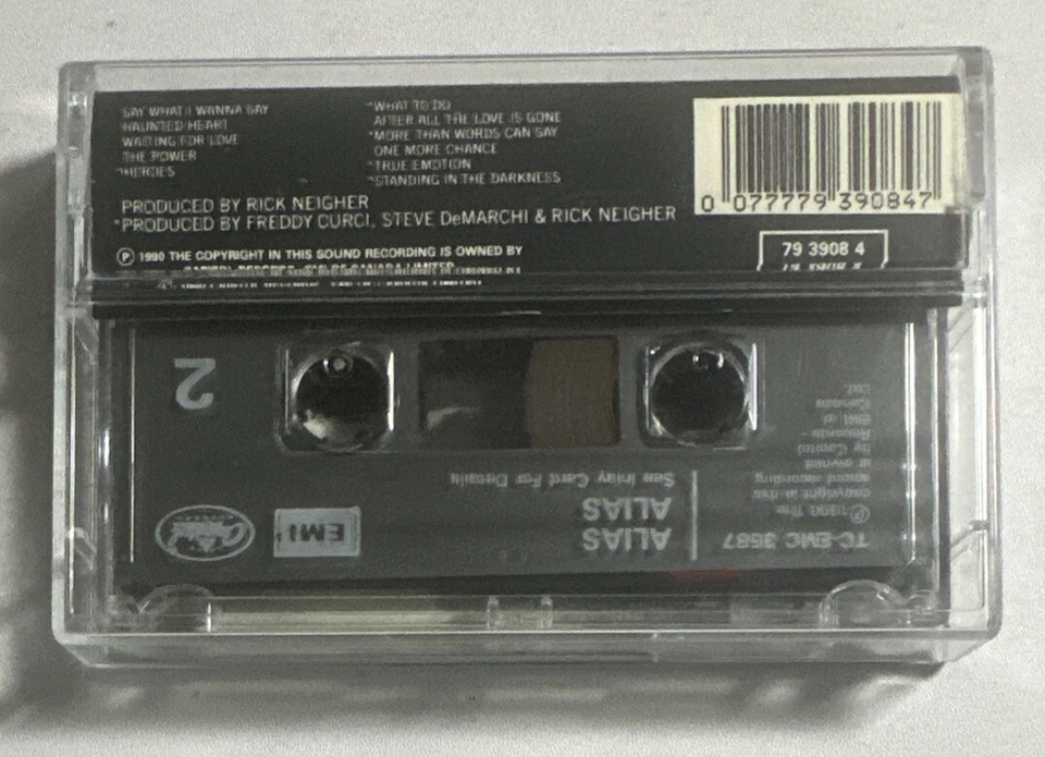Alias- Alias (1990) Rock Cassette Tape Play Tested Ex / Ex Condition - Image 3 of 4