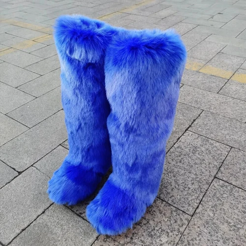 Bota de Piel Mongolia Fábrica Invierno Damas Caliente Zapatos para Nieve Botas de Piel Sintética Bota Larga - Imagen 39 de 47