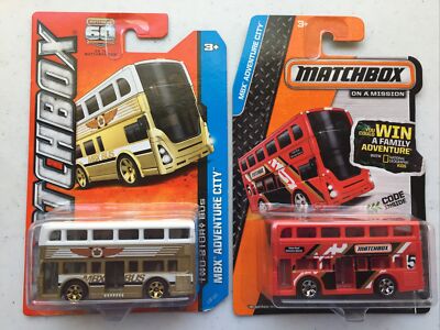 Matchbox Two Story Buses Red/Gold