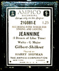 AMPICO Gilbert-Shilkret JEANNINE I Dream Of Lilac Time 210881 Player Piano Roll