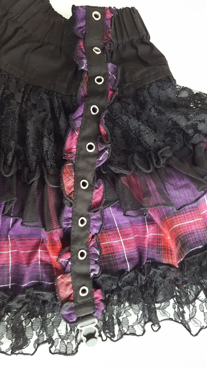 TRIPP NYC Skirt Tutu Vintage Ruffle Suspenders Plaid S Mall TRIPP NYC Skirt Tutu Vintage Ruffle Suspenders Plaid S Mall