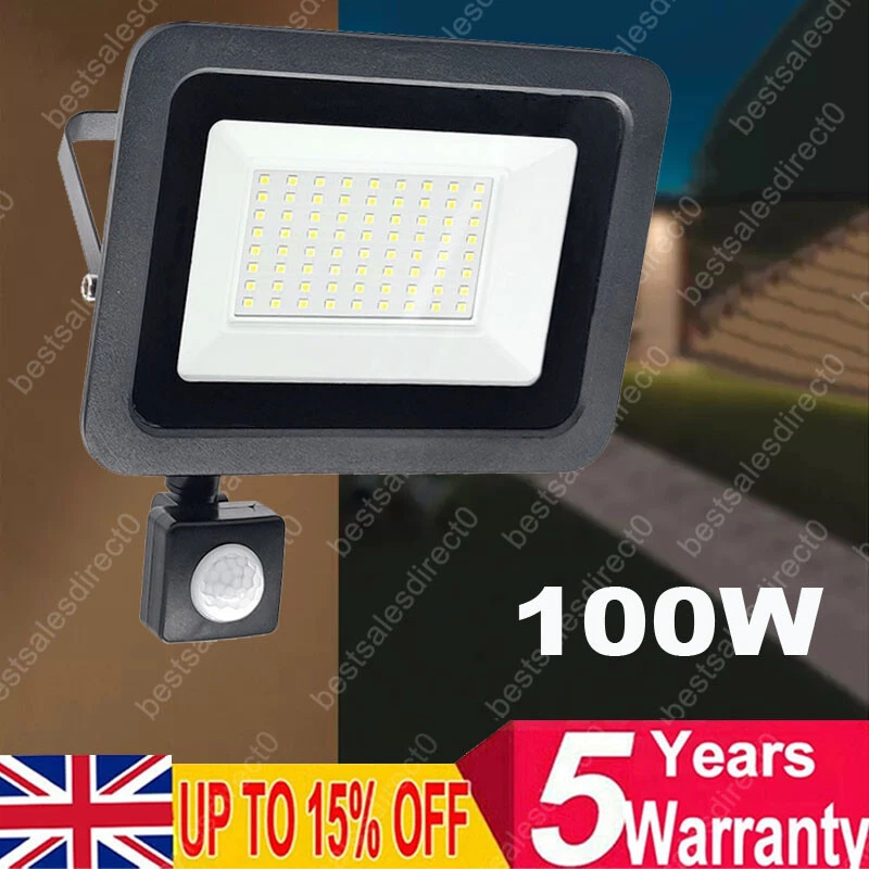 LED Floodlight Motion Sensor Security Garden Outdoor PIR Flood Light Waterproof