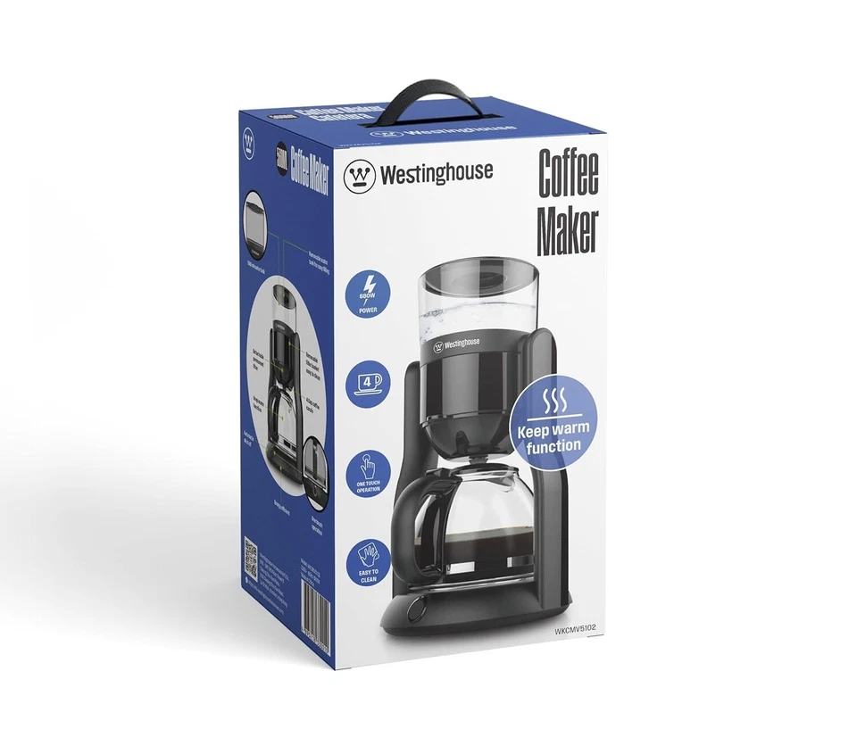 Westinghouse 560ml 680W 4 Cup Drip Coffee Maker Black WKCMV5102 - Image 2 of 4