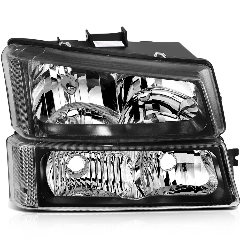 Conjunto de faros negros para Chevrolet Avalanche 2003-2006 par de parachoques Foto 2 de 4