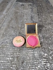 VINTAGE Elizabeth Arden Cheek Rouge REDWOOD Blush Gold Metal Compact