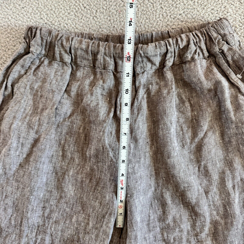 Len Ok Lenok Linen Pants Size 3XL Lagenlook Wide Leg Comfort Brown - Picture 4 of 23