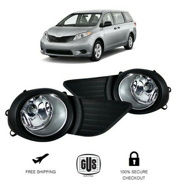 For 2011 2017 Toyota Sienna Fog Light Kit Halogen Fog Light Kit Black Cover | eBay