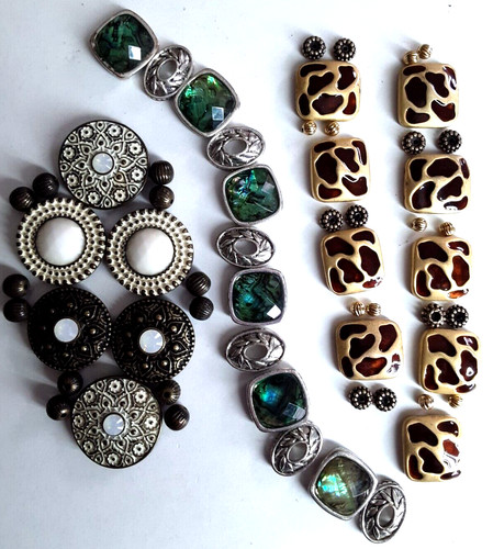 Estate Lot of Mixed Metal Beads Bracelets Napier Lia  Sophia Craft Jewelry