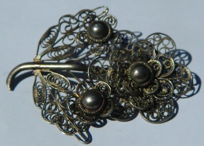 Broche Ancienne En Argent Début 1900 - Belle Pièce à Restaurer, Projet Vintage