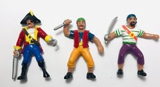 Set of 3 Vintage Pirate Cake Toppers Pirate Ship Theme Fighting Pirates NOS