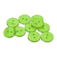 10Stk NäHknöPfe Kunstharz,12,5Mm,Rund,Flach,2 LöCher,Kleidung,KnöPfe,GrüN