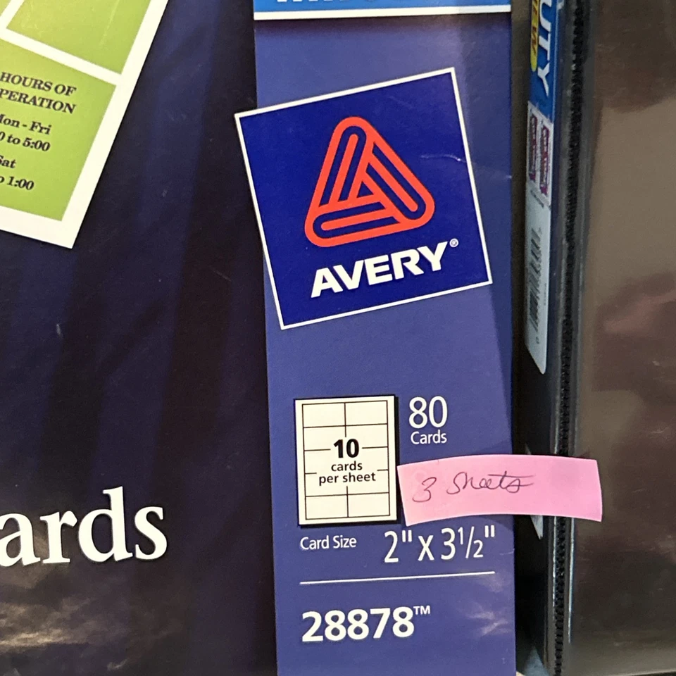 Lot Of Office School Supples Binder Open Business Cards Dividers Binder Pockets - Image 3 of 4