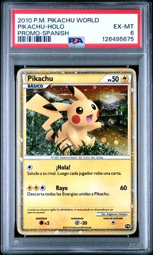 2010 POKEMON WORLD COLLECTION SPANISH PIKACHU-HOLO PSA 6