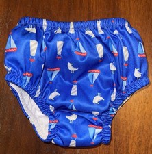 Green Sprouts Reuseable Swim Diaper Size 18 Months Blue Sailboats New W/O Tags