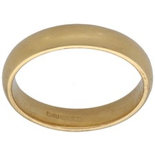 18ct Gold Ring 6.09g Wedding Plain Size R 1/2 - Fully Hallmarked
