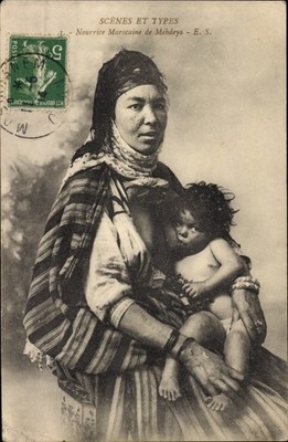Postcard Maghreb, Nourrice et son Moutchachou, mother with infant,... - 3484596
