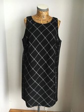 NEXT DRESS UK 16 Checked Grey Work Office Mid Length Sleeveless MIDI T Shirt