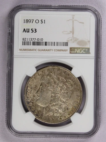 1897 O Morgan Dollar NGC AU 53 ~