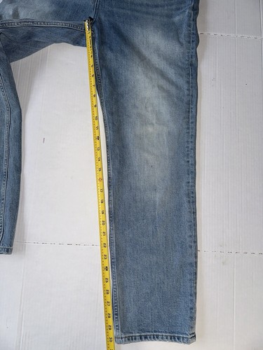 Everlane Way High Jeans Size 32 Long Straight Cut Blue Denim Organic Cotton - Picture 7 of 8