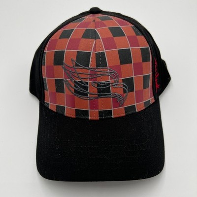 Tony Hawk Checkered Eagle Logo Flexfit Hat Black Red S/M NWT New Skateboarding