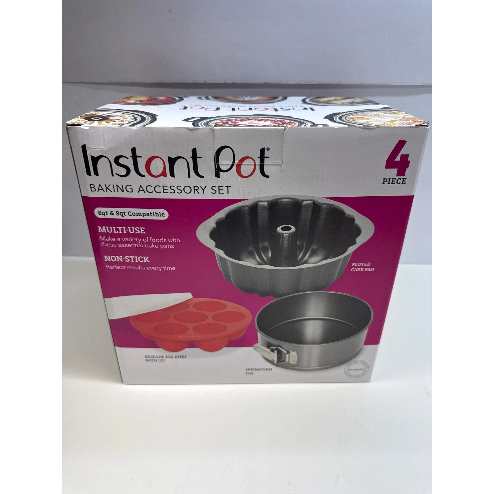 Instant Pot Baking Accessory Set 4 Piece 6qt 8qt Springform Fluted Pan Egg Bites