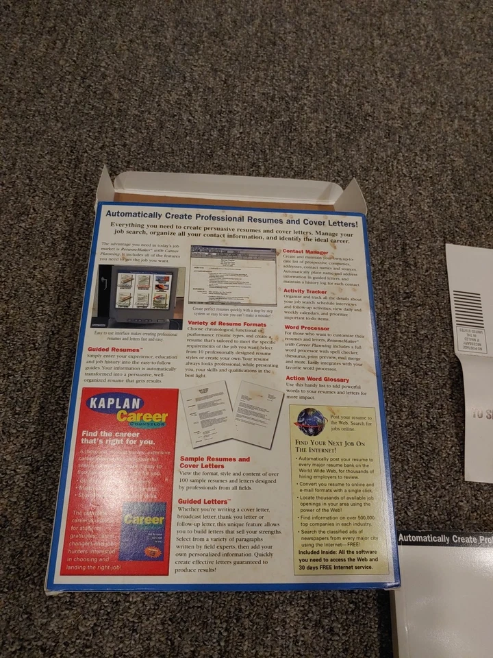 Resume Maker (PC, 1999) Windows 95 Windows 3.1 Disc SEALED - Image 2 of 4