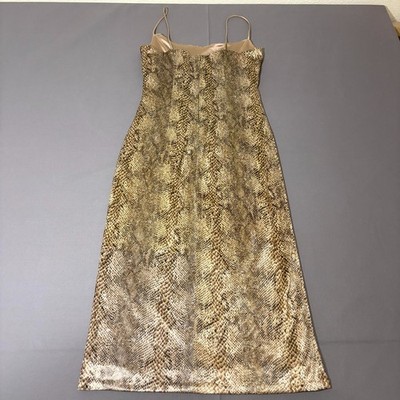 Y2K Maria Bianca Nero Cocktail Formal Dress Women S Beige Faux Leather  Snakeskin | eBay