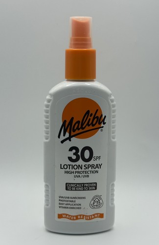 Malibu SPF30 Lotion Spray 200ml High UVA UVB Protection Water Resistant