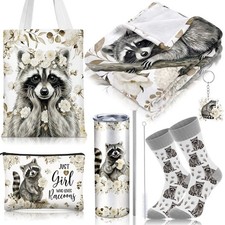 6 PCS Raccoon Gifts Blanket For Women Neutral Beige Cream Plush Bedding Decor