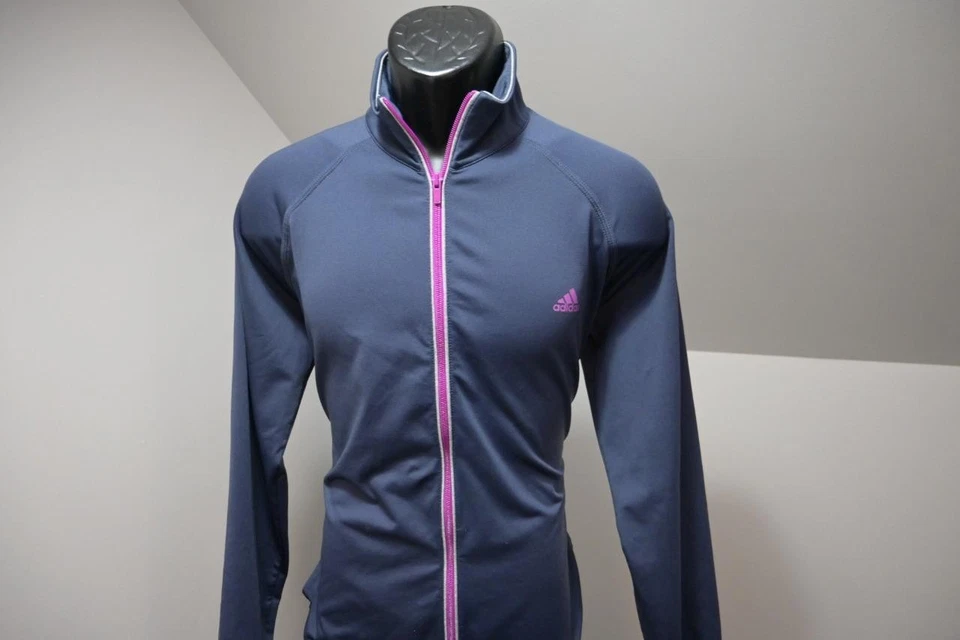 Chaqueta de Pista Adidas Cremallera Completa ClimaLite Performance Atlética Gris Para Mujer Talla XL Foto 4 de 4