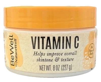 BeWell NatureWell Vitamin C Cream 8oz | Brightening Moisturizing Face & Body