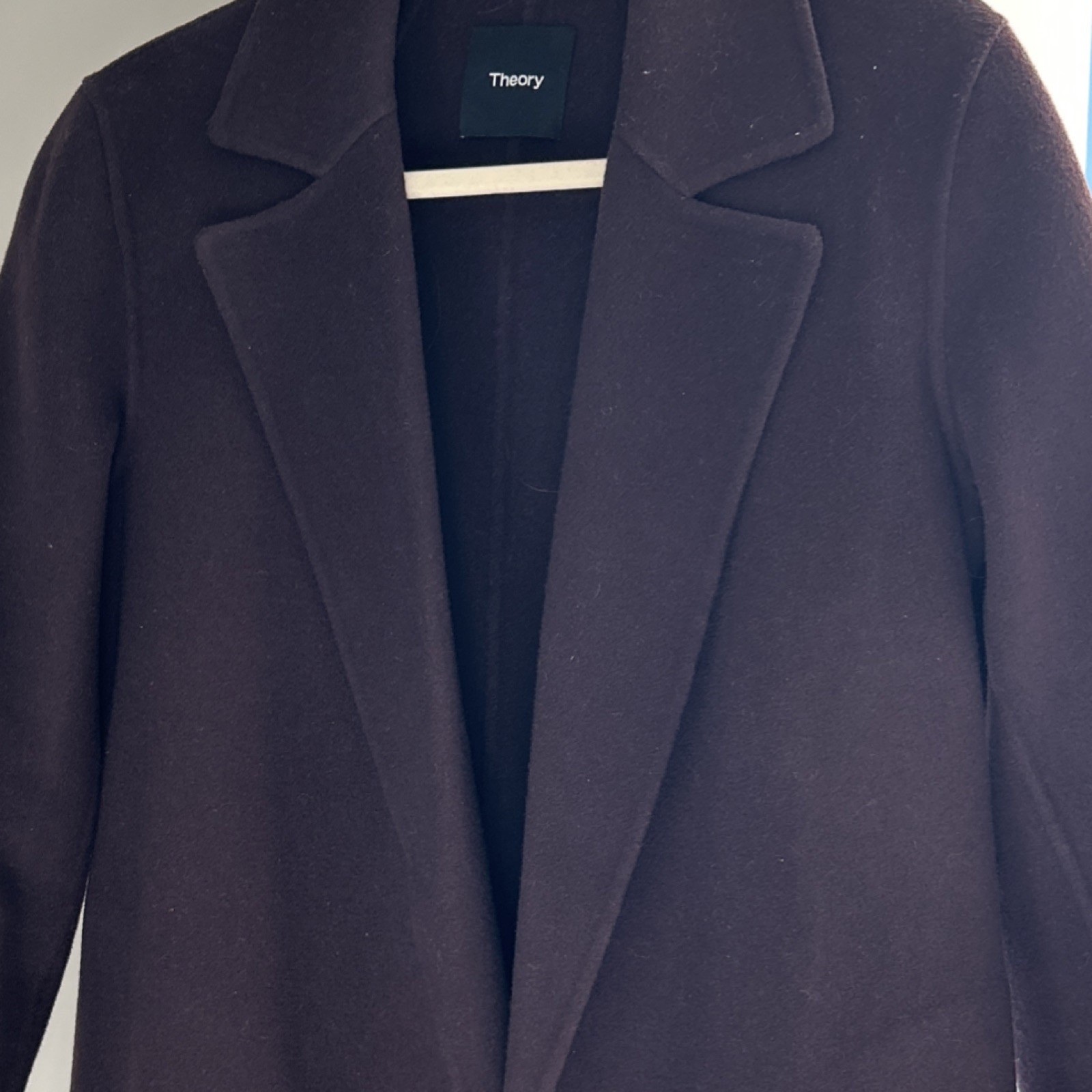 Theory Dark Brown Collared Solid Regular Women's … - image 1