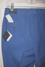 NEW BROOKS BROTHERS MILANO CHINO PANTS SZ 32 X34" BRIGHT BLUE SUPIMA COTTON 118