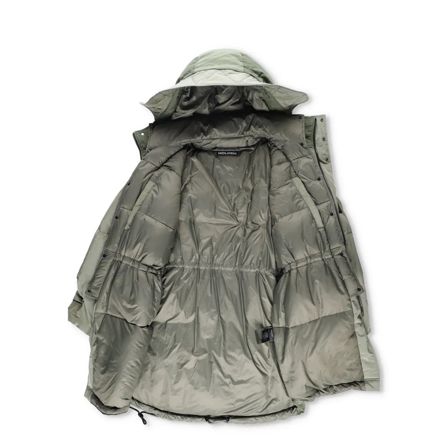 HOLDEN Mens Green Parka Coat Softshell Stand Up Collar Zip Closure M RRP 800 image 7