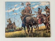 Indians & Cowboy Jigsaw Tray Puzzle Grosset & Dunlap USA Made 1952 SIFO & CO