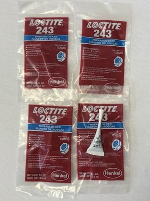 Loctite 243 Threadlocker 4-PACK Blue Medium Strength 0.5 ml Capsule  (SH10